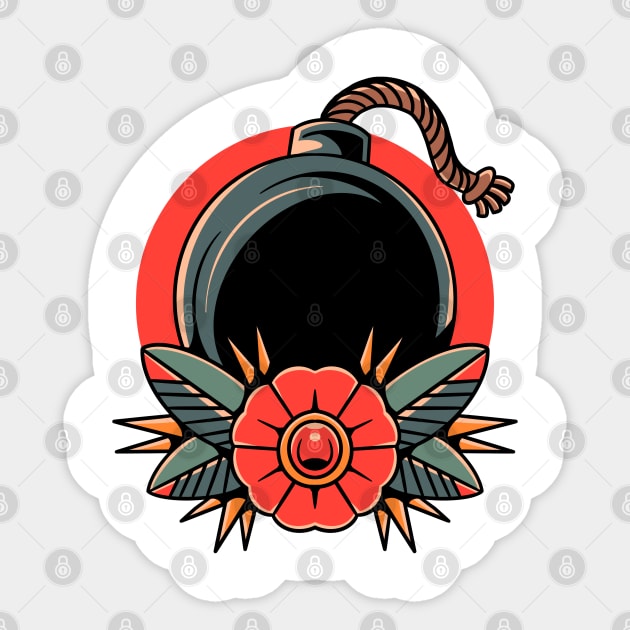 vintage bomb tattoo Tattoo Sticker TeePublic